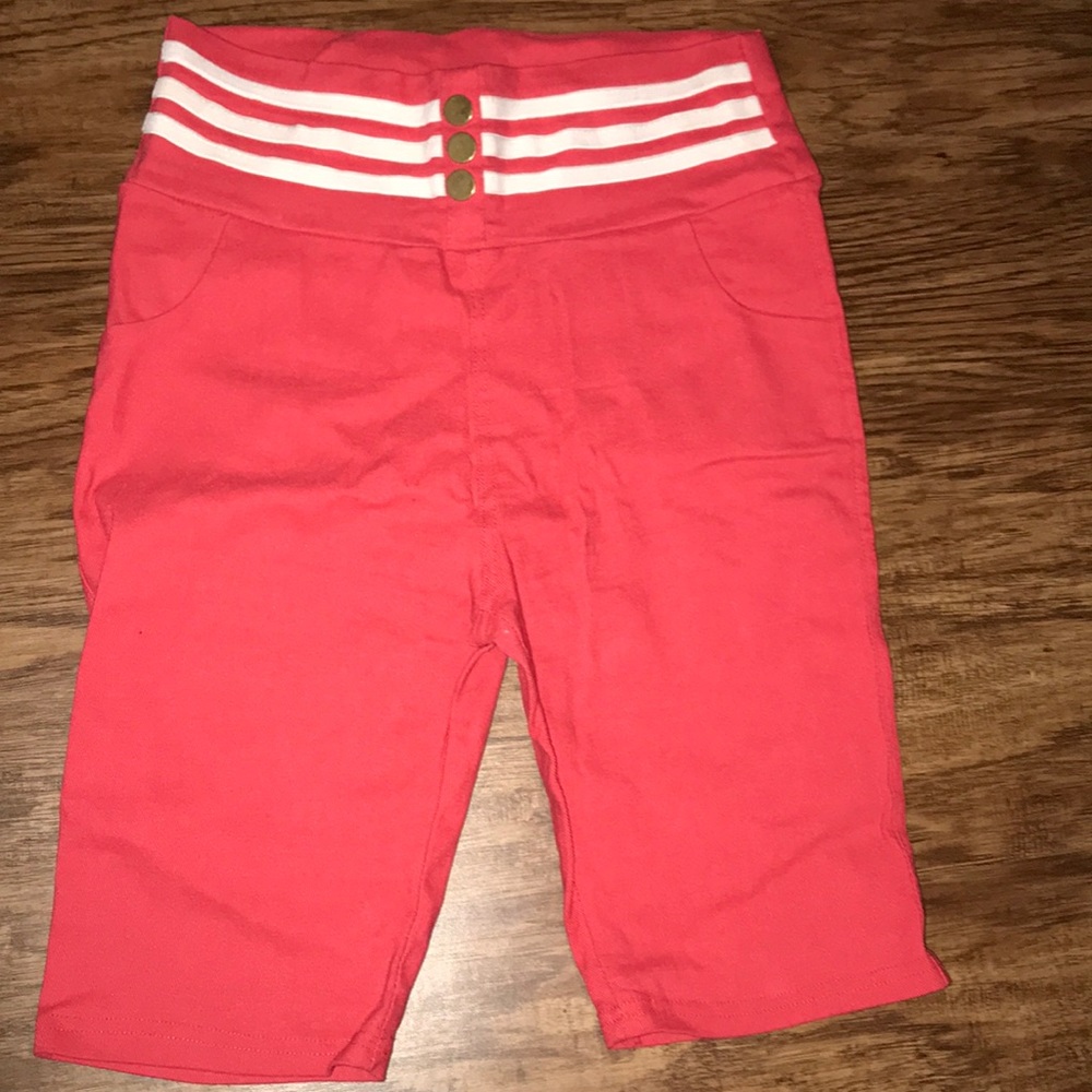 Short and stretch out is in a peach color.